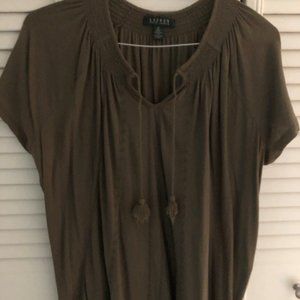 LAUREN Ralph Lauren Olive Boho Blouse